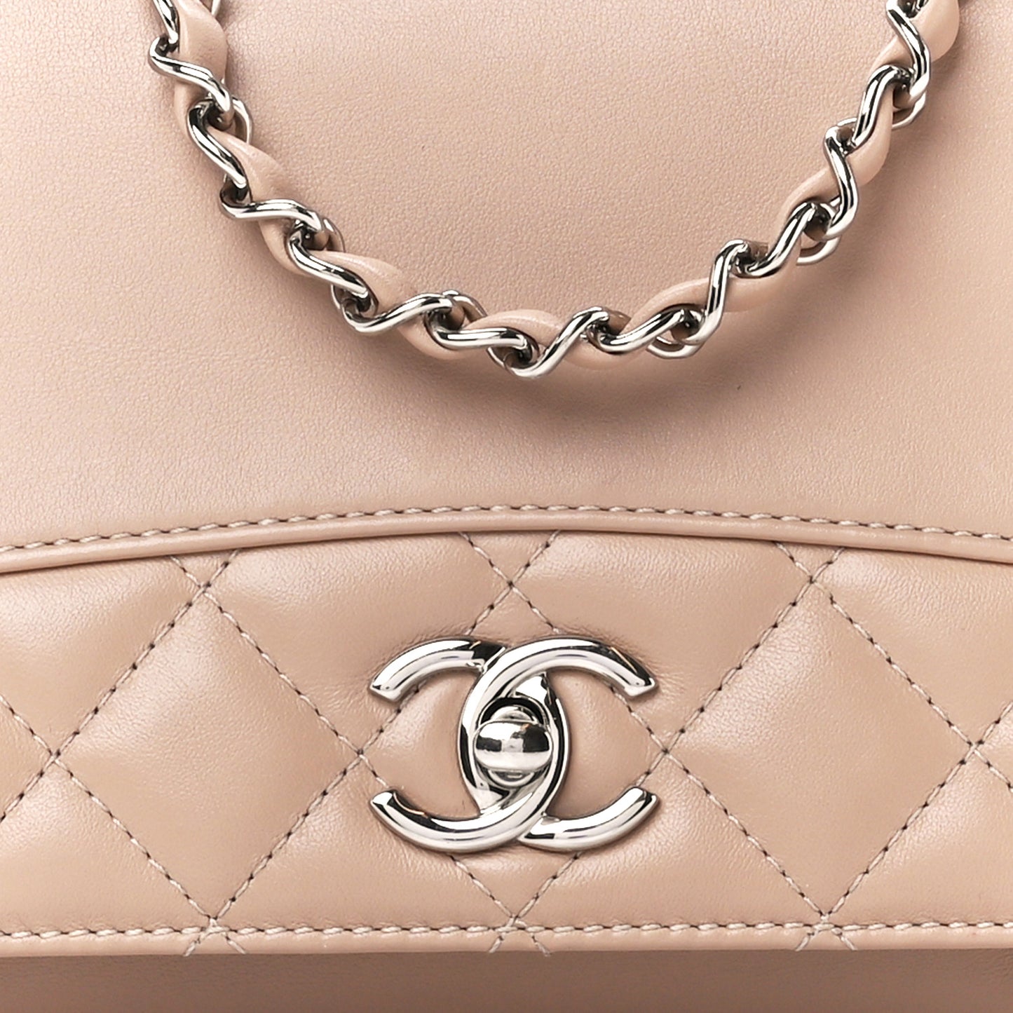 Calfskin Small Tramezzo Flap Beige