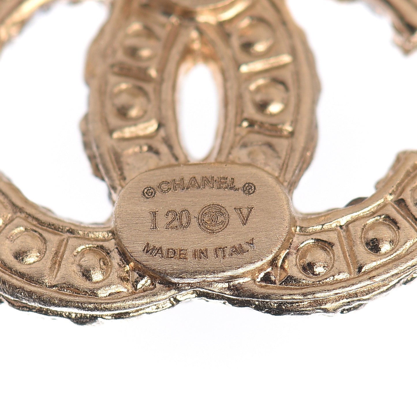 Pearl Crystal CC Earrings Light Gold