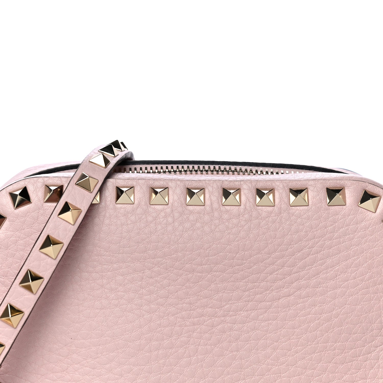 Valentino Garavani Pebbled Calfskin Rockstud Camera Crossbody Bag Water Rose 10 of 10