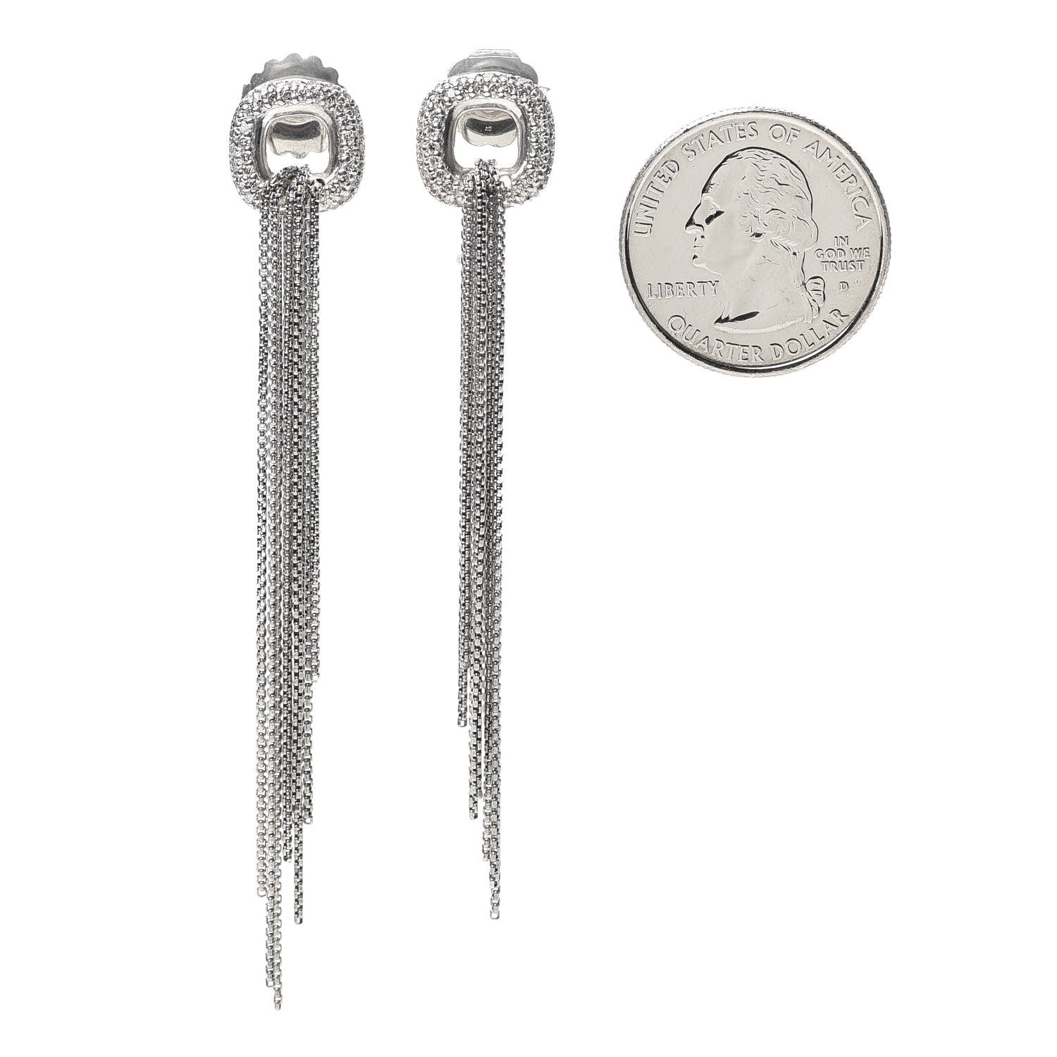 David Yurman Sterling Silver Diamond Waterfall Drop Earrings 2 of 5