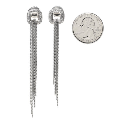 David Yurman Sterling Silver Diamond Waterfall Drop Earrings 2 of 5