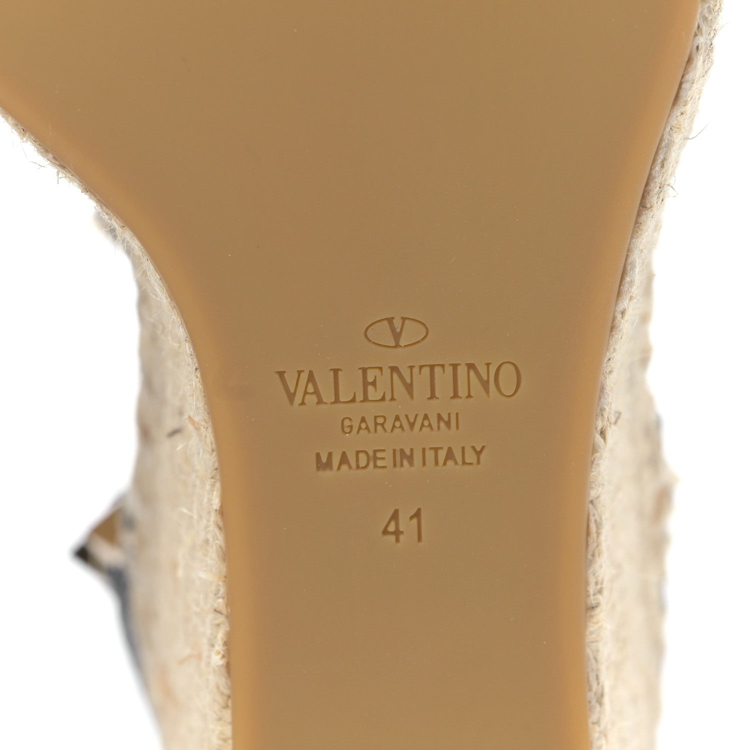 Valentino Garavani Grained Calfskin Rockstud Ankle Wrap Espadrille 15/85mm Wedges 41 Black Light Cuir 6 of 7