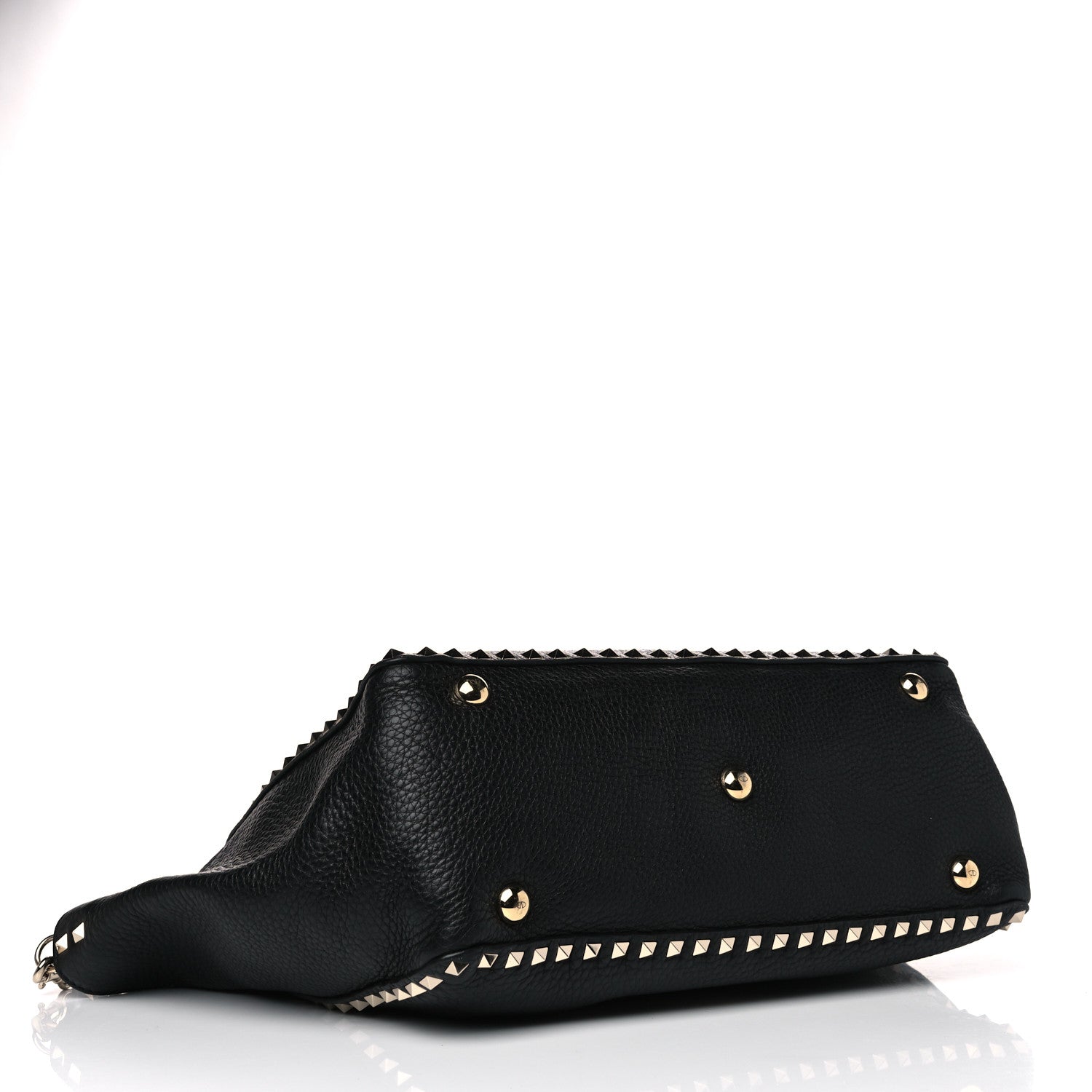 Valentino Garavani Pebbled Calfskin Medium Rockstud Tote Black 3 of 9