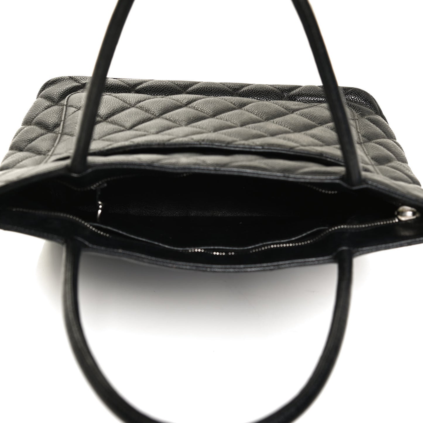 Caviar Quilted Medallion Tote Black