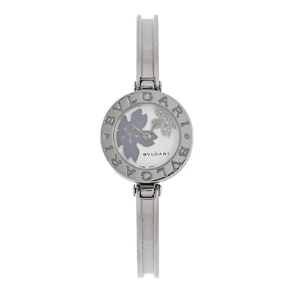 Bulgari Stainless Steel Diamond Blue Mother of Pearl 22mm B.Zero1 Floral Quartz Watch 1 of 4