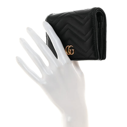 Gucci Calfskin Matelasse GG Marmont Card Case Black 2 of 8