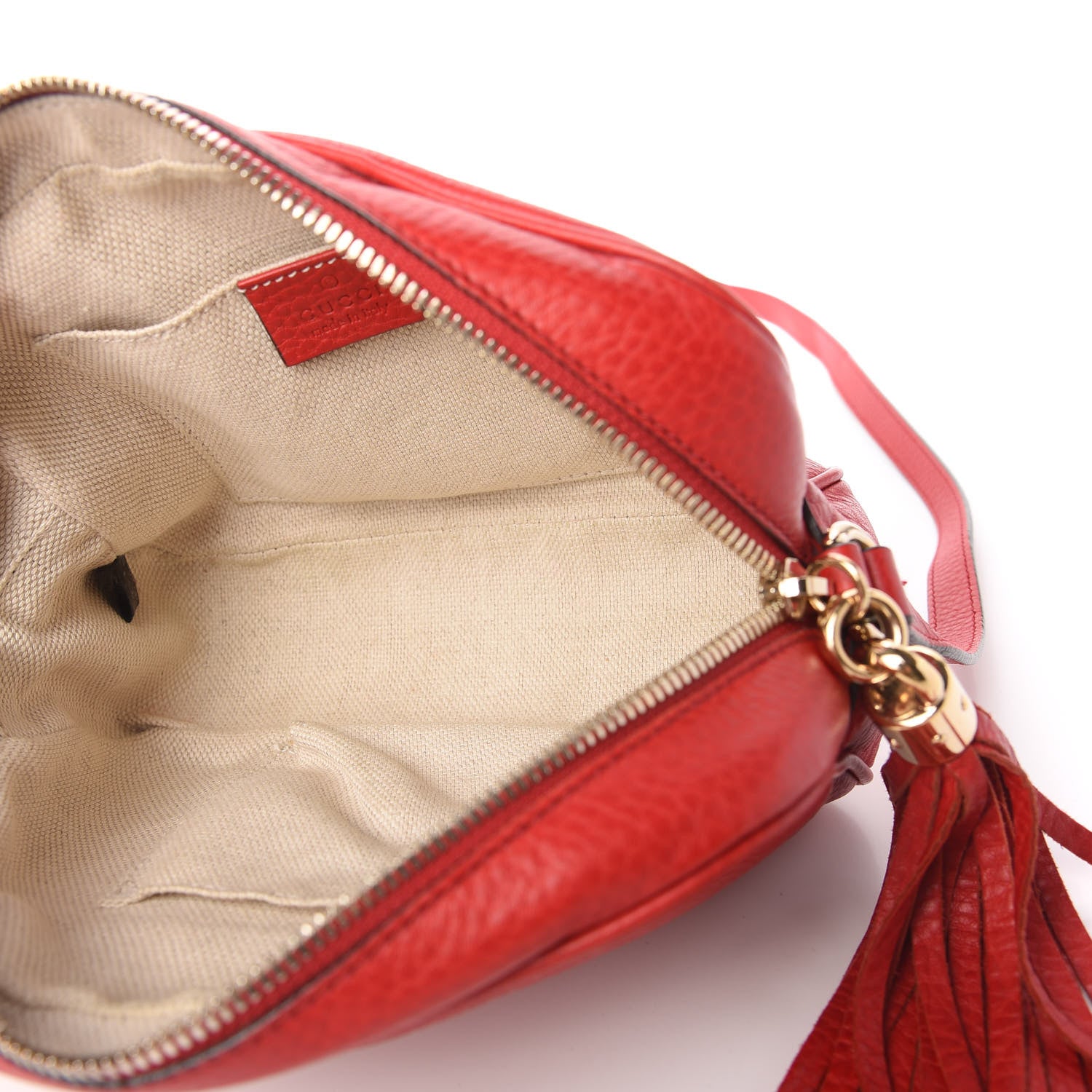 Gucci Pebbled Calfskin Small Soho Disco Bag Tabasco Red 5 of 10