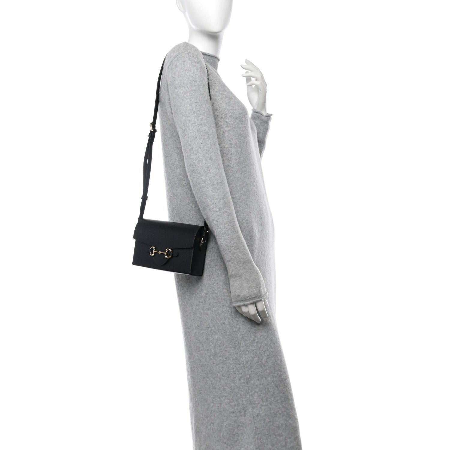 Gucci Calfskin Horsebit 1955 Shoulder Bag Black 2 of 10