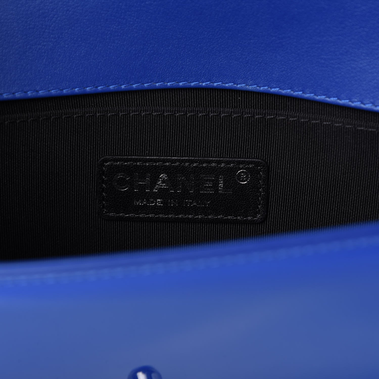 Chanel Patent Calfskin Quilted Small Plexiglass Boy Flap Blue 8 of 10