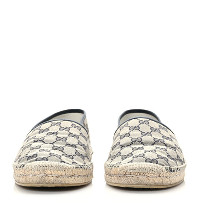Gucci Monogram Miro Soft Calfskin Mens Espadrilles 12 Beige Blue 2 of 8