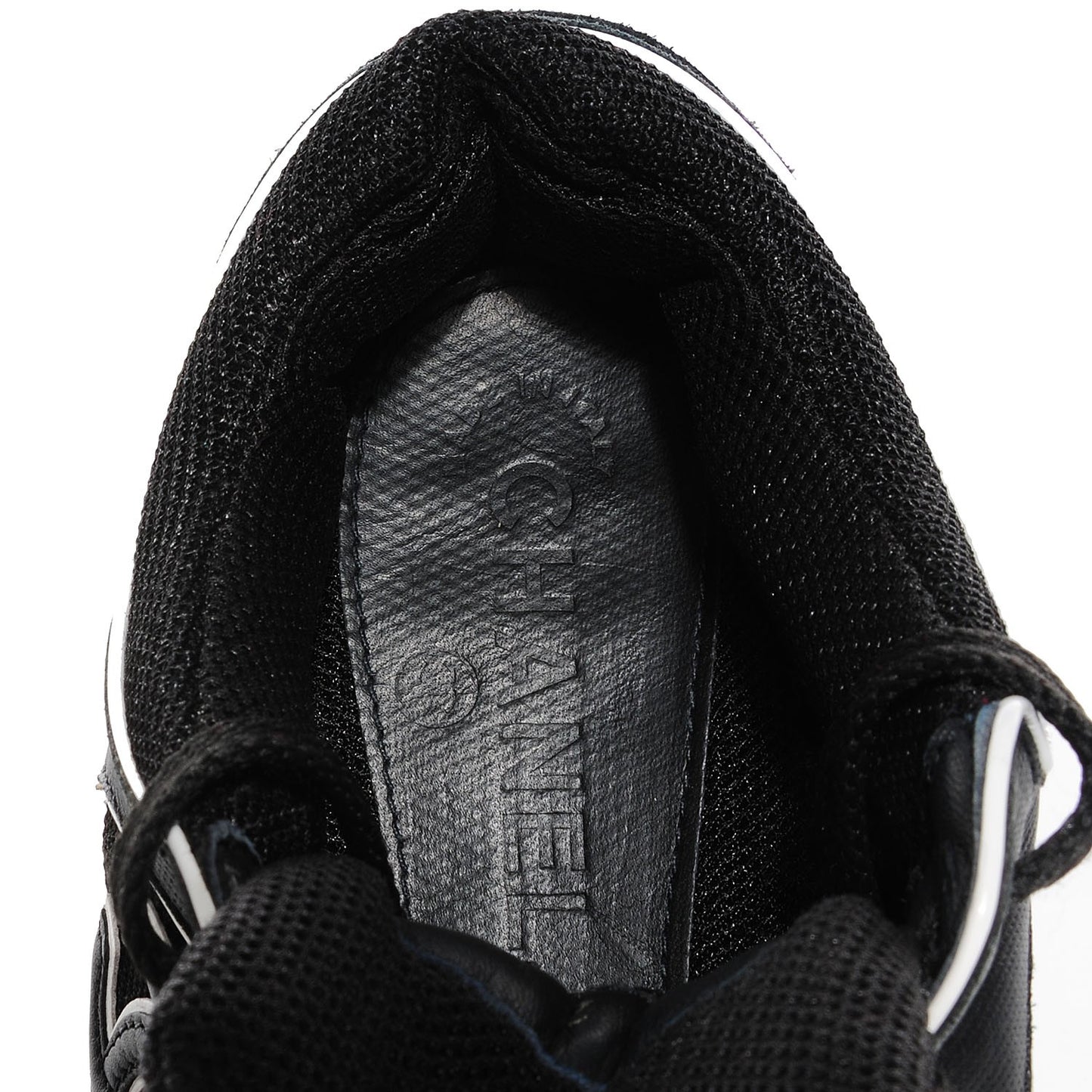 Suede Calfskin CC Sneakers Black White 36.5