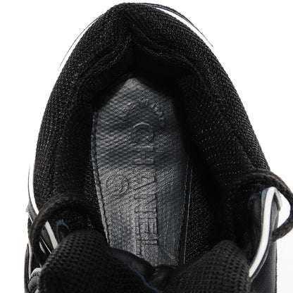 Chanel Suede Calfskin CC Sneakers Black White 36.5 6 of 7
