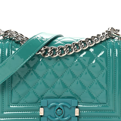 Chanel Patent Calfskin Quilted Small Plexiglass Boy Flap Green 8 of 11