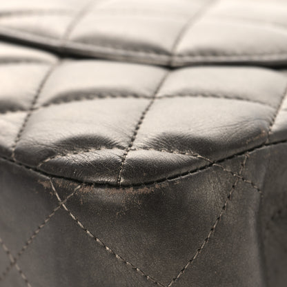 Chanel Metallic Lambskin Quilted Jumbo Double Flap Pewter 12 of 14