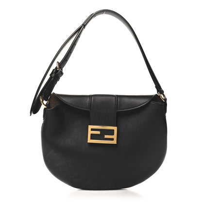 Fendi Vitello Grace Suede Small Croissant Hobo Black 1 of 11