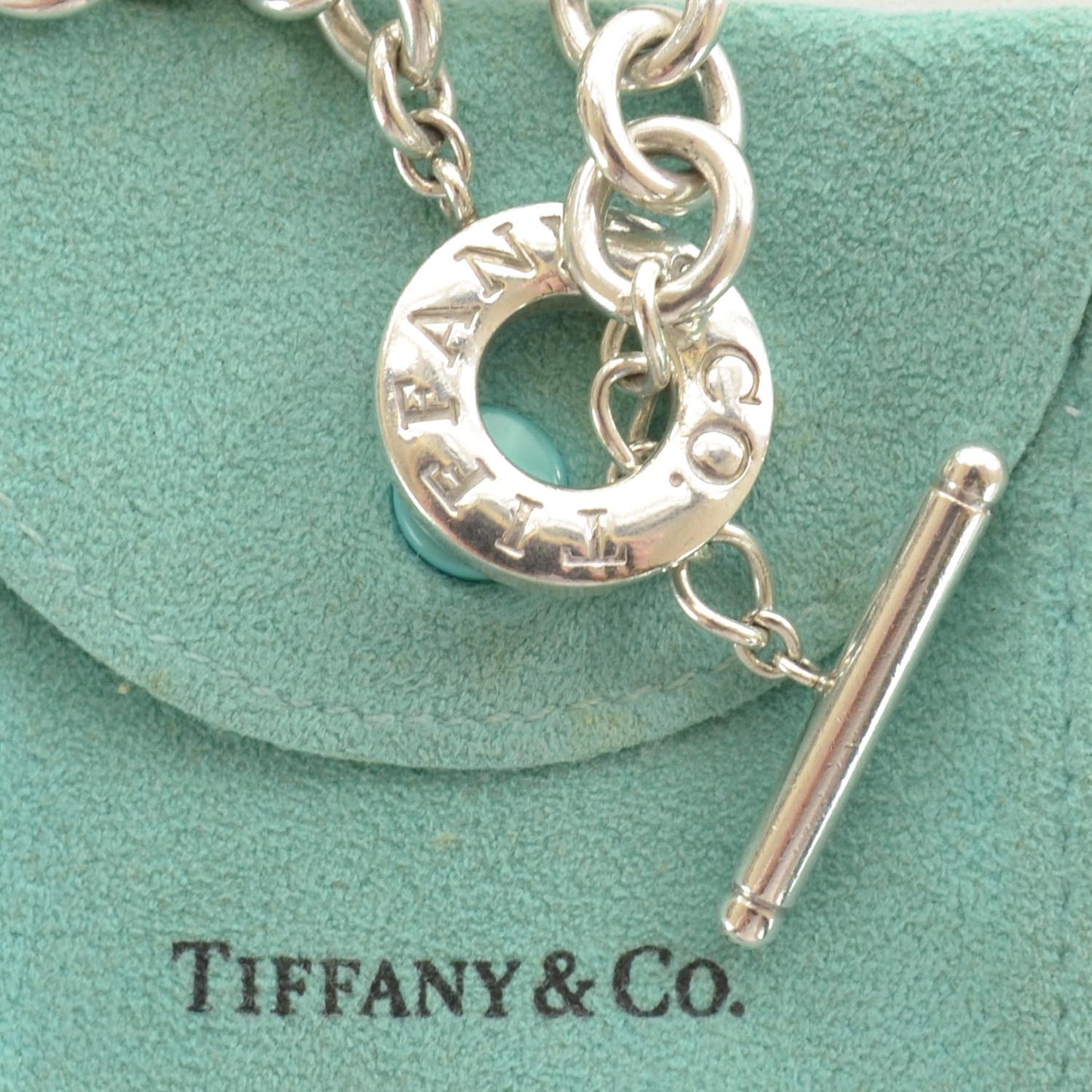 Sterling Silver Heart Tag Toggle Necklace