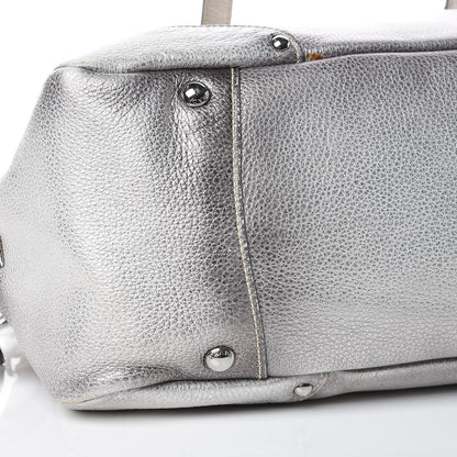 Prada Cervo Lux Bowler Bag Argento 10 of 20