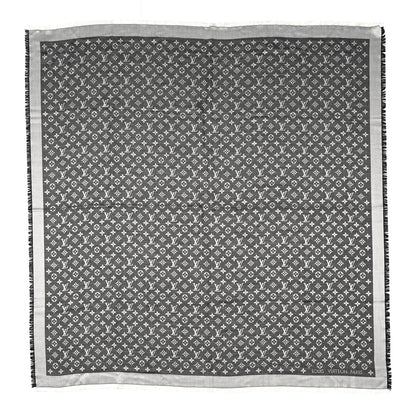 Louis Vuitton Silk Wool Monogram Denim Shawl Black 1 of 5