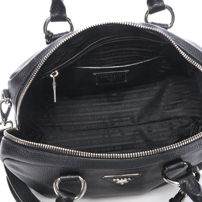 Prada Vitello Daino Satchel Black 6 of 9