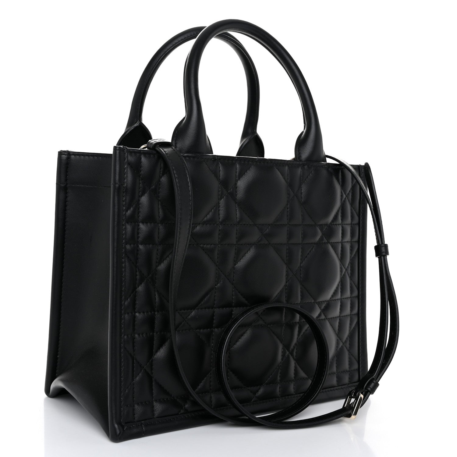 Christian Dior Calfskin Macro Cannage Small Book Tote Black 3 of 10