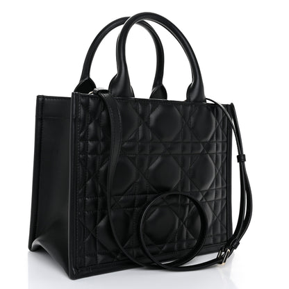 Christian Dior Calfskin Macro Cannage Small Book Tote Black 3 of 10