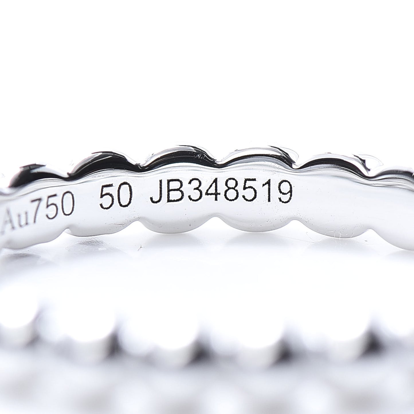 18K White Gold Medium Perlee Ring 50 5.25