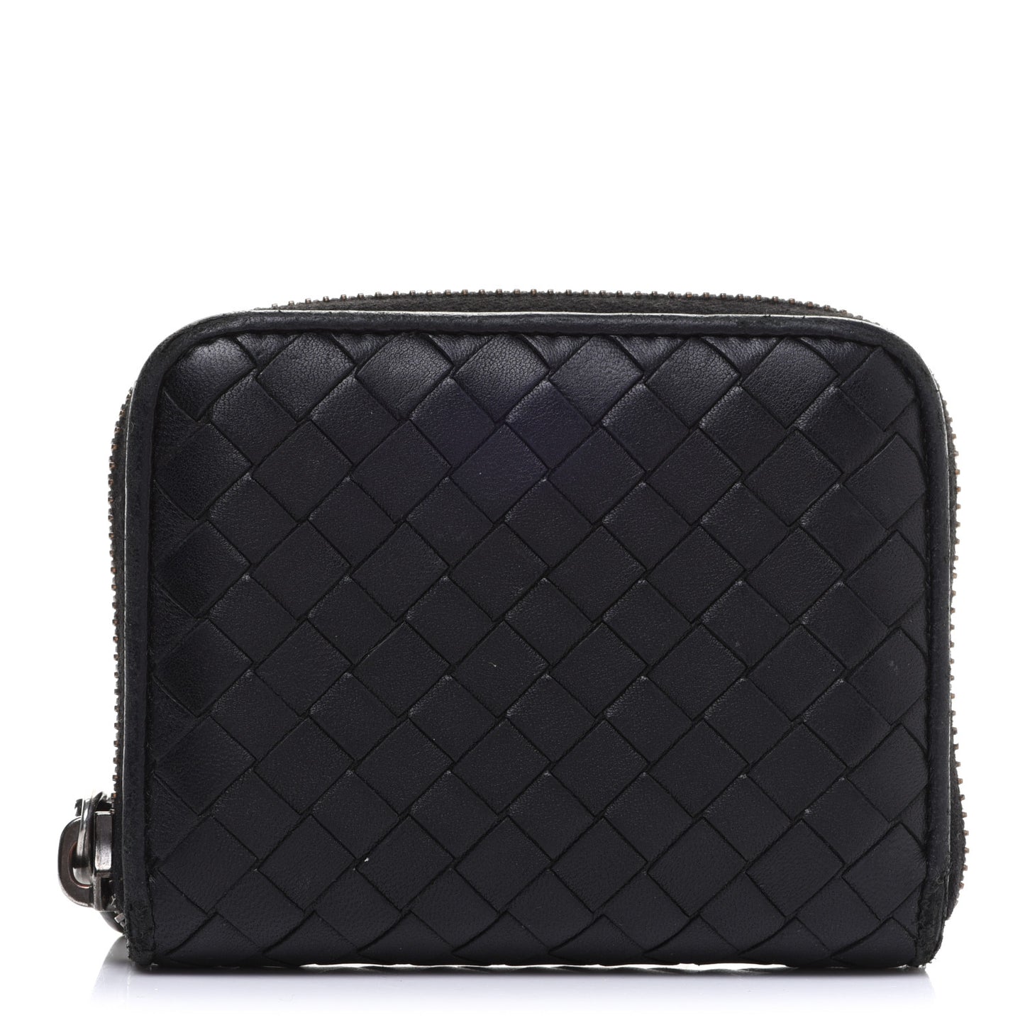 Nappa Intrecciato Zip Around Coin Purse Black