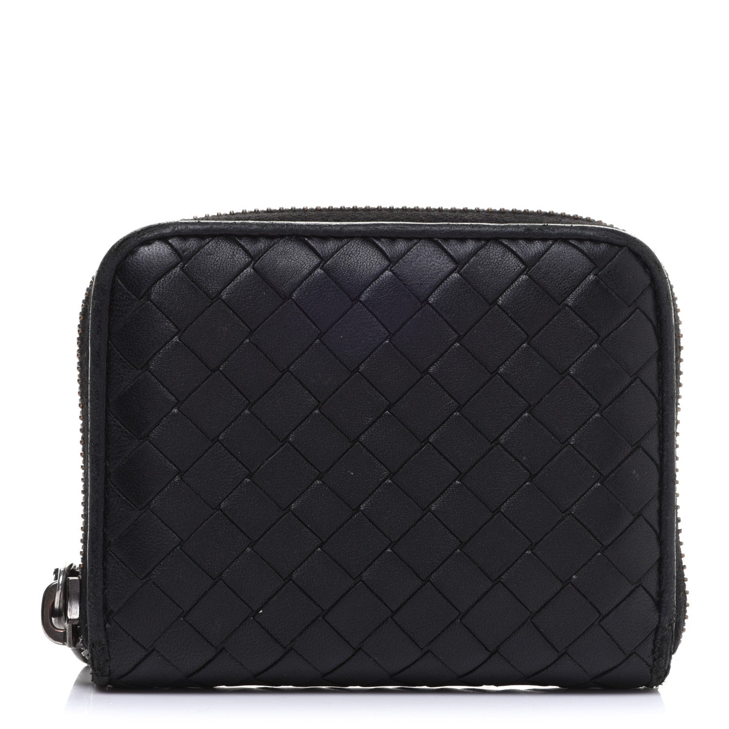 Bottega Veneta Nappa Intrecciato Zip Around Coin Purse Black 1 of 12