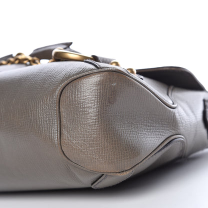 Gucci Calfskin Horsebit Chain Flap Shoulder Bag Grey 14 of 14