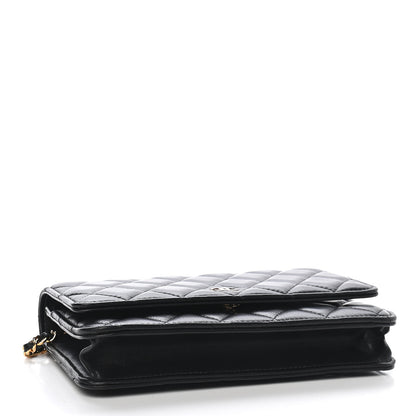 Chanel Lambskin Quilted Wallet On Chain WOC Black 4 of 10