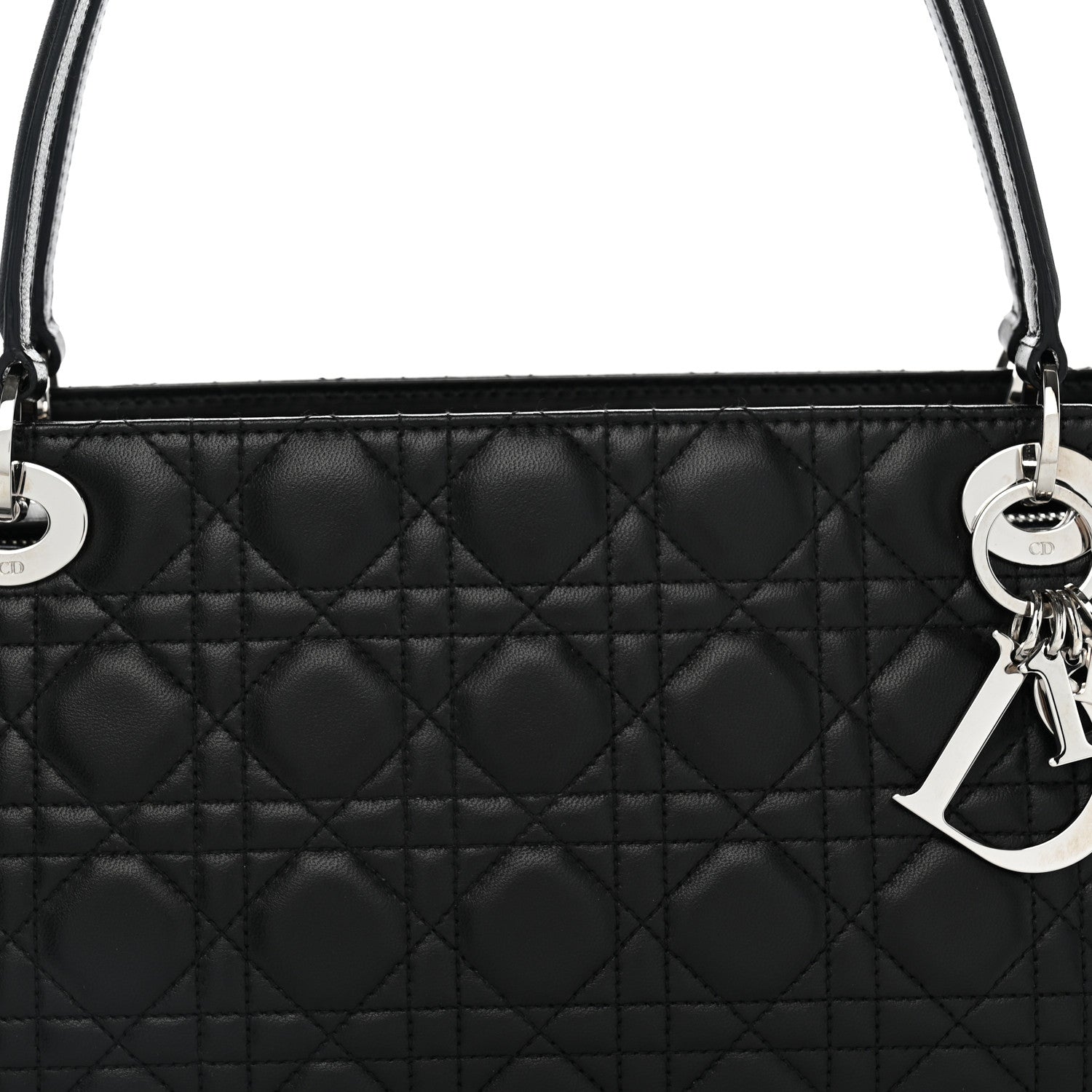 Christian Dior Lambskin Cannage Soft East West Tote Black 7 of 9