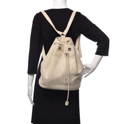 Gucci Pebbled Calfskin Small Soho Drawstring Backpack White 2 of 11