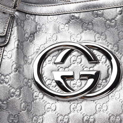 Gucci Metallic Guccissima Medium Britt Tote Silver 12 of 12