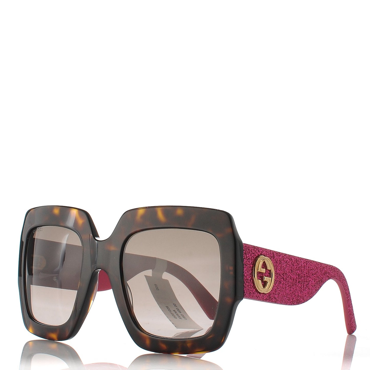 Square Frame GG0102S Sunglasses Glitter Pink Multi