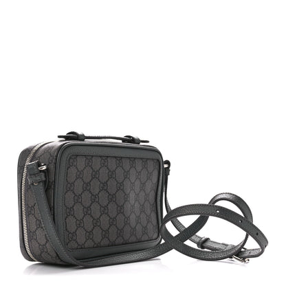 Gucci GG Supreme Monogram Textured Dollar Calfskin Small Ophidia Top Handle Shoulder Grey Black Graphite Grey 3 of 10