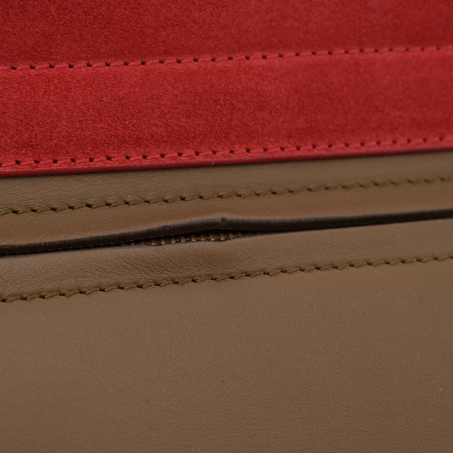 Celine Smooth Calfskin Suede Medium Tri-Color Trapeze Vermillion 12 of 20