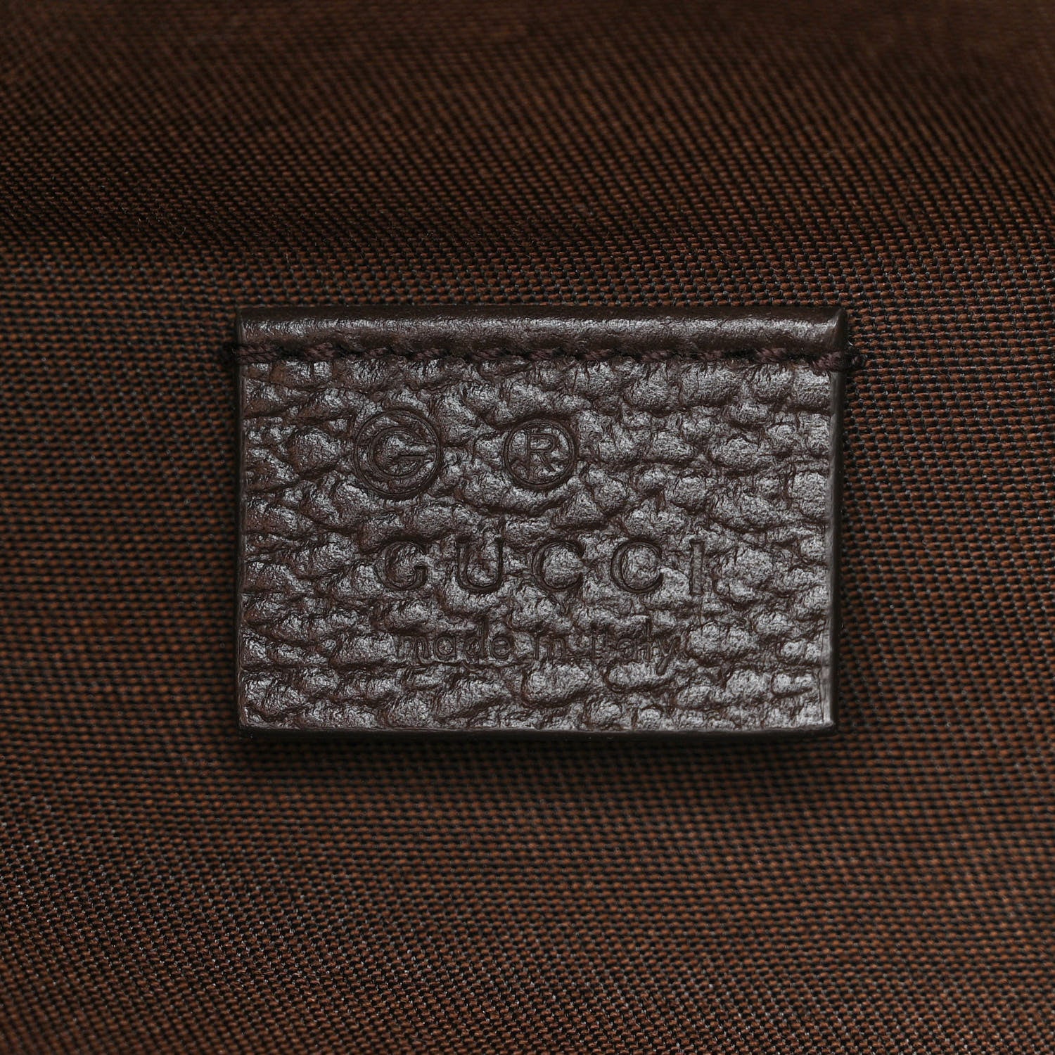 Gucci Monogram Dollar Calfskin Waist Pouch Beige Ebony Testa di Moro Marrone Scuro 6 of 10