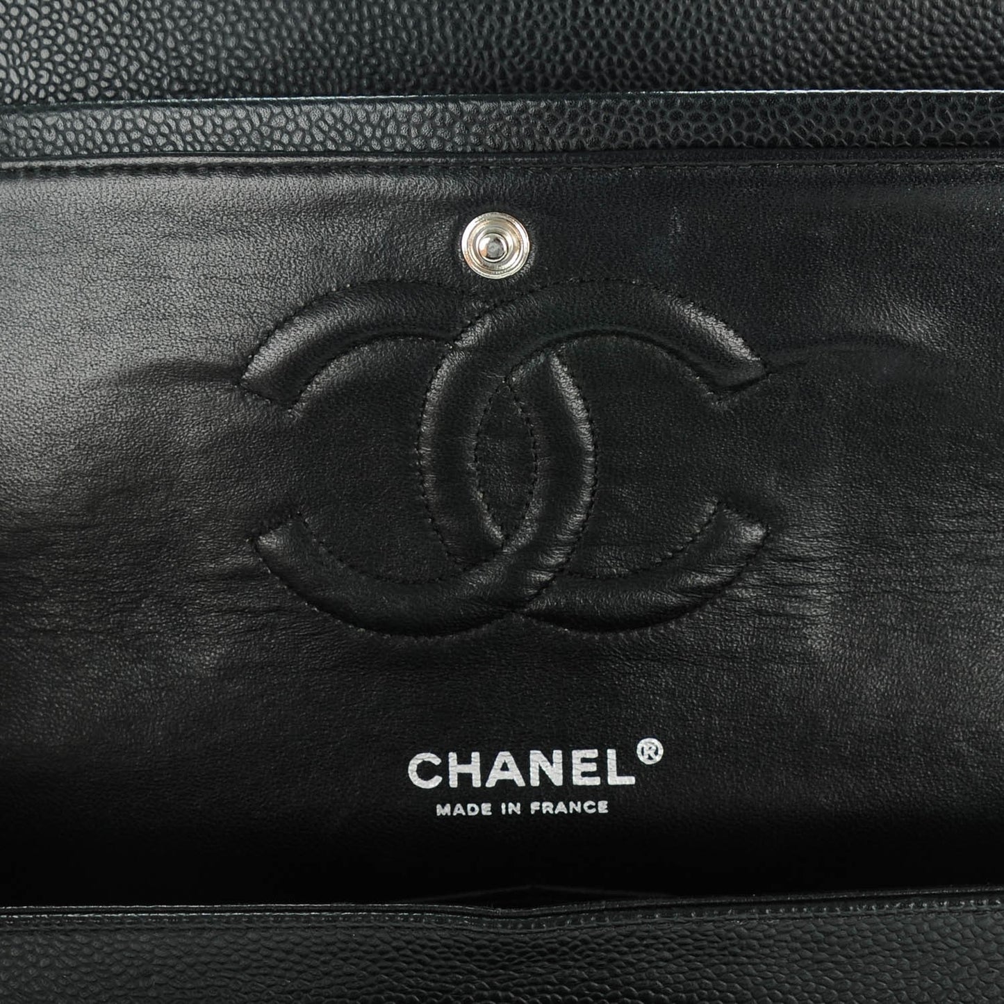 Caviar Quilted Medium Double Flap Black