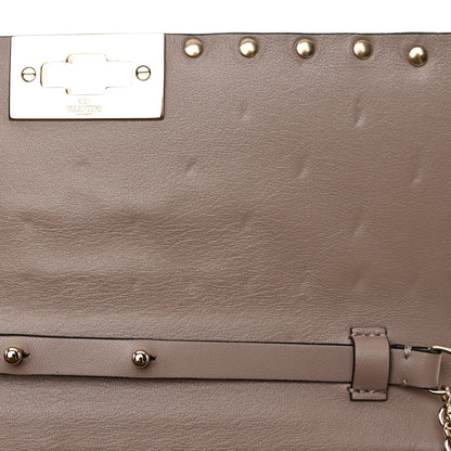 Valentino Garavani Lambskin Rockstud Spike Wallet on Chain Poudre 10 of 10