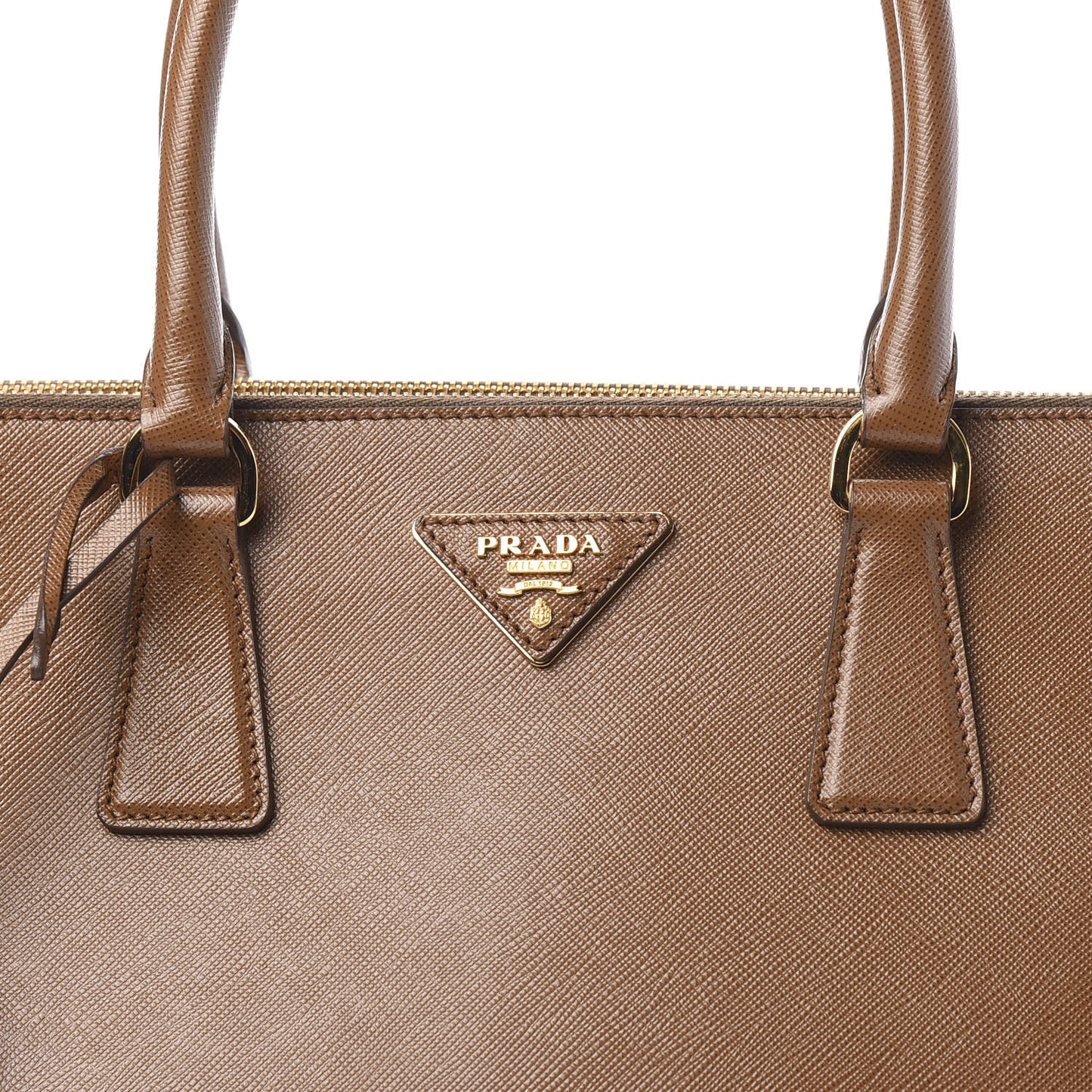 Saffiano Large Galleria Double Zip Tote Cannella