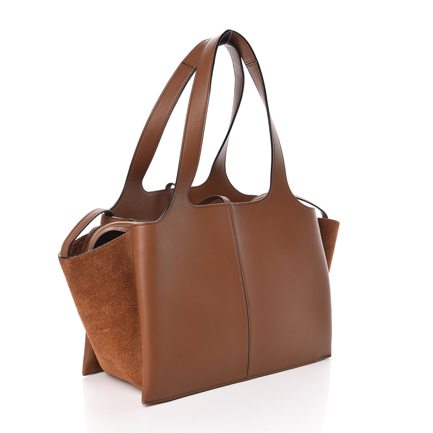 Celine Smooth Calfskin Suede Small Tri-Fold Bag Havana 3 of 10