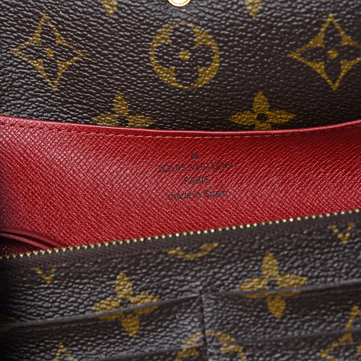 Monogram Emilie Wallet Red