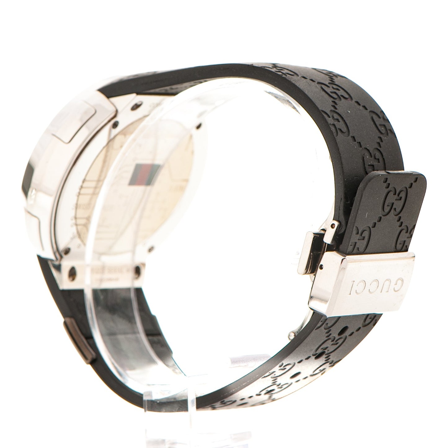 Stainless Steel Rubber 45mm Digital I-Gucci Web Watch Black
