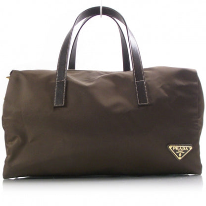 Prada Nylon Large Bowler Tote Brown 1 of 14