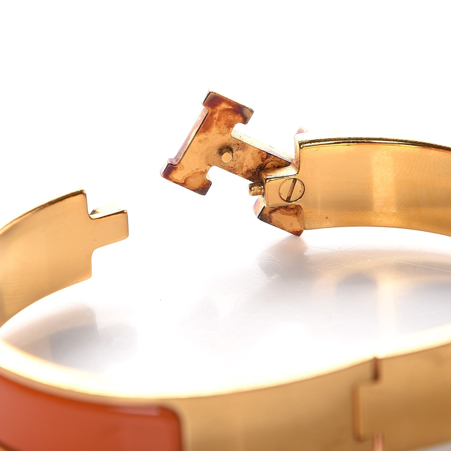 Hermes Enamel Narrow Clic Clac H Bracelet PM Orange 5 of 7