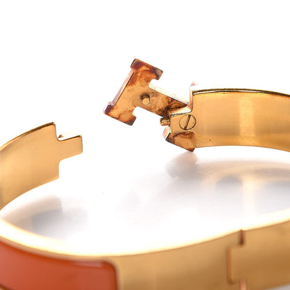 Hermes Enamel Narrow Clic Clac H Bracelet PM Orange 5 of 7