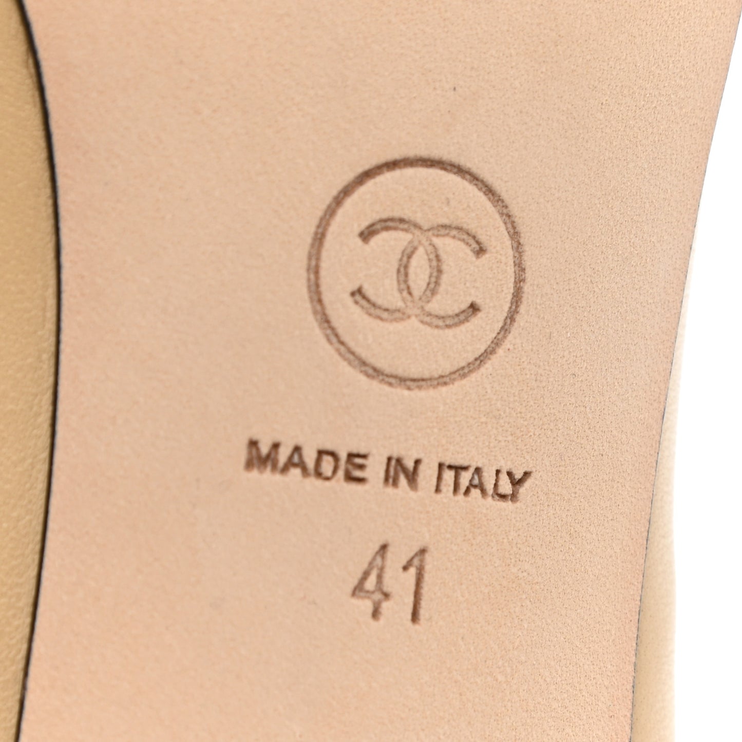 Lambskin Grosgrain Cap Toe CC Pumps 41 Beige Black