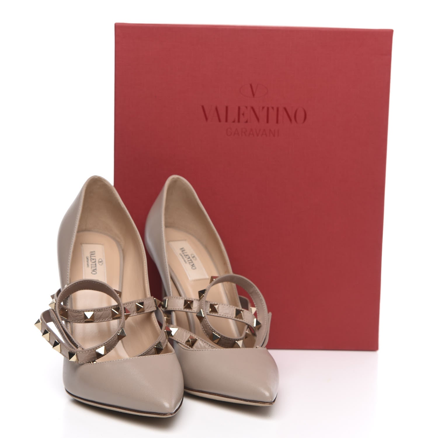Valentino Garavani Nappa Rockstud Studwrap Strap 105mm Pumps 39.5 Poudre 8 of 8