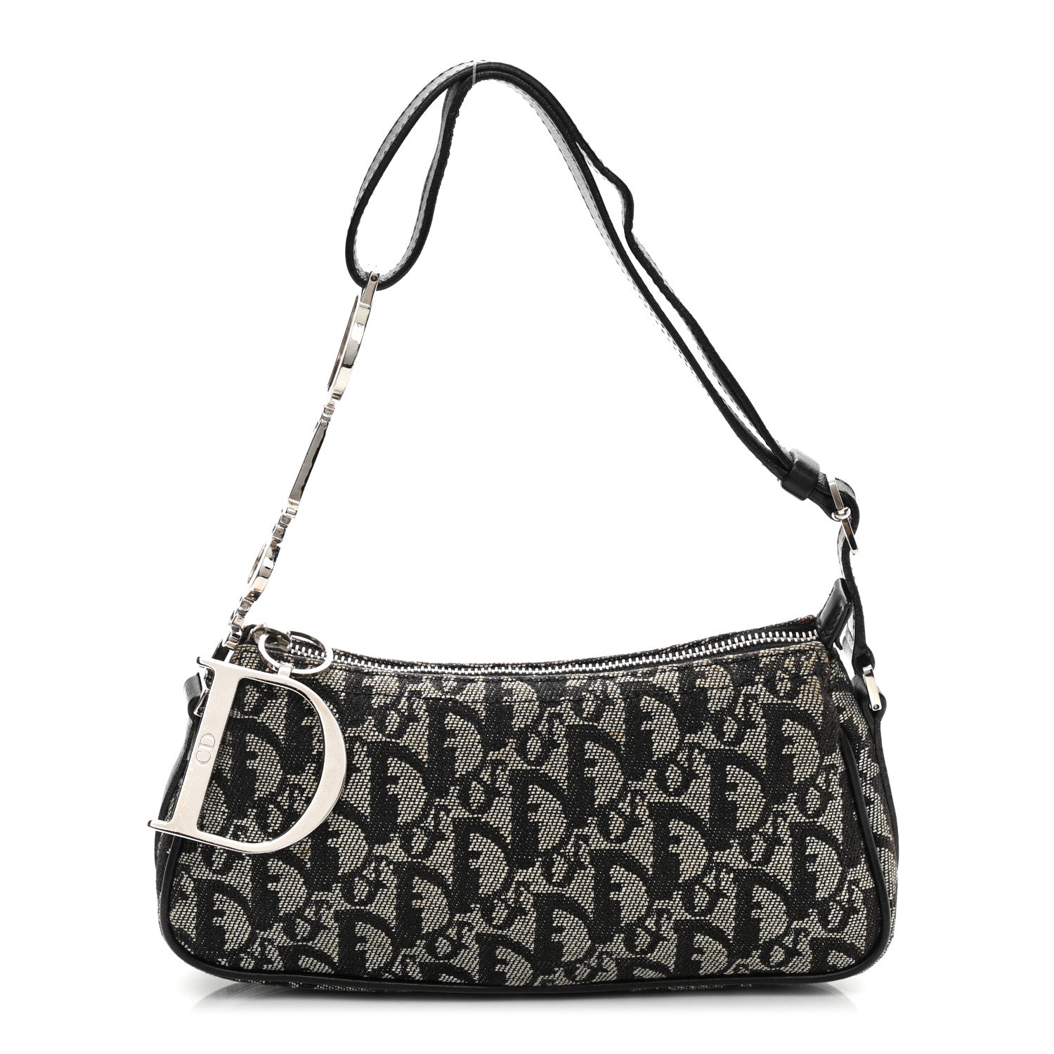 Christian Dior Monogram Shoulder Bag Pochette Black 1 of 14