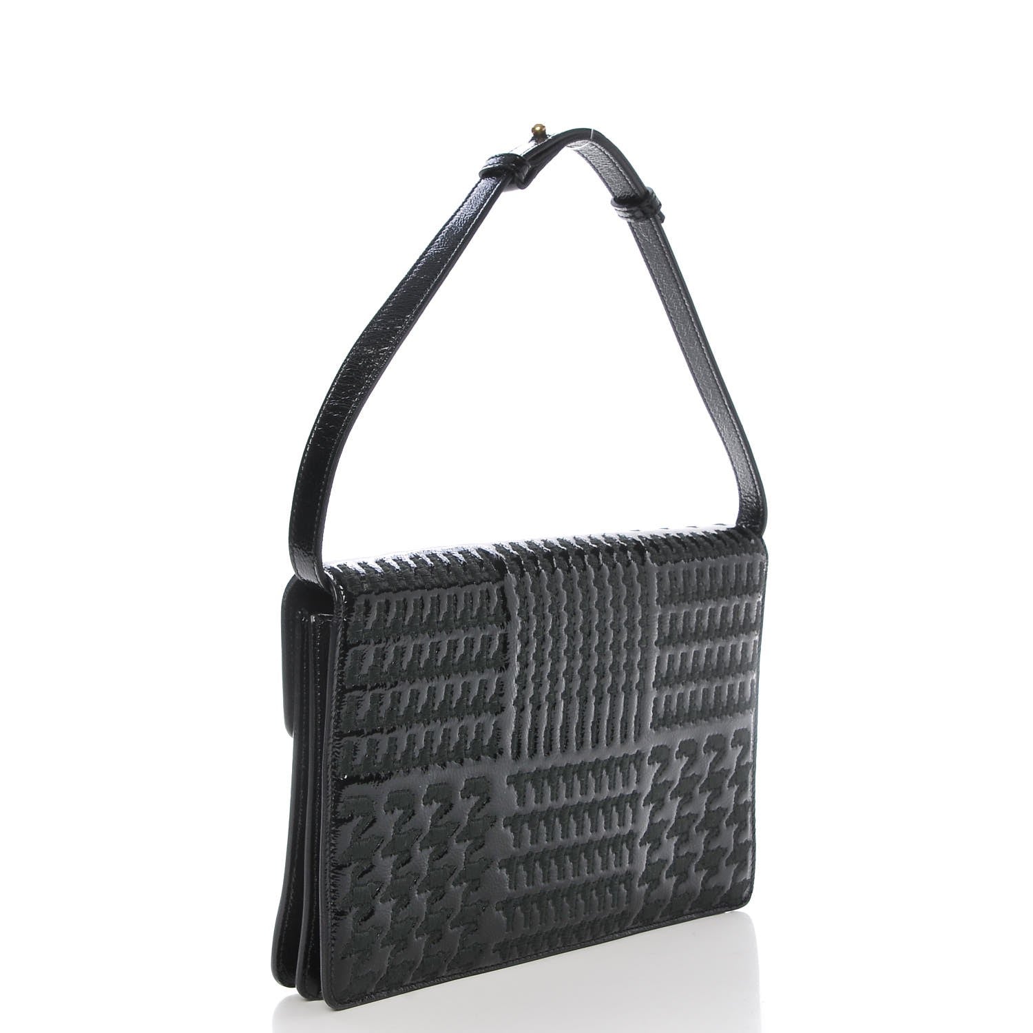 Saint Laurent Patent Embossed Flap Shoulder Bag Black 3 of 7